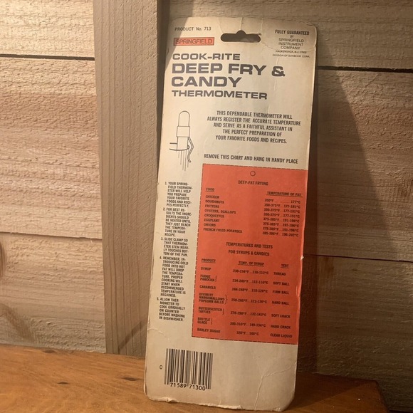 Vintage Springfield Deep Fry And Candy Thermometer #713 Original Price Sticker - Picture 4 of 6
